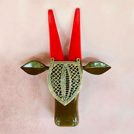 Brown Cow Head Handcrafted Wooden Wall Art